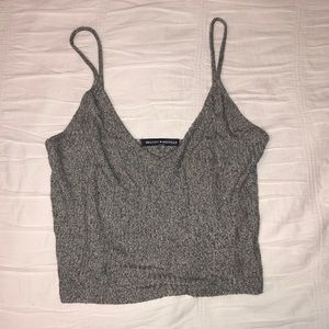 Brandy Melville Grey Knit Cropped Tank Top